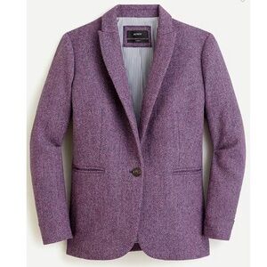 J Crew Parke blazer in purple herringbone English wool